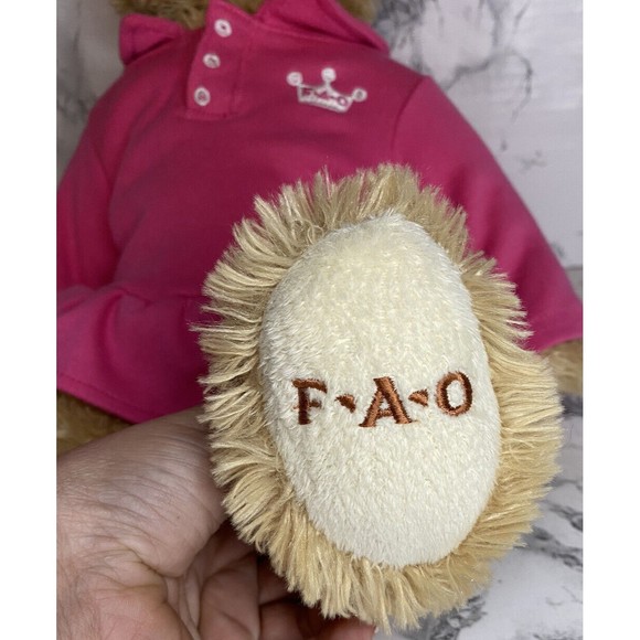 FAO Swartz Tan Teddy Bear Pink Dress Plush 2010 - Picture 5 of 8